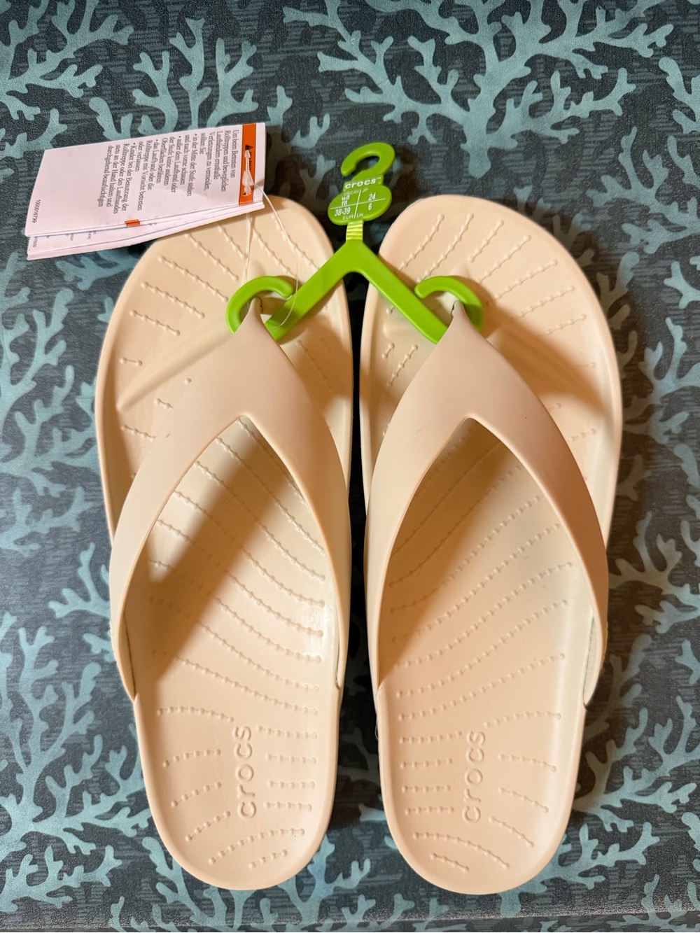 CROCS Women's Flip Sandals in Light Beige
